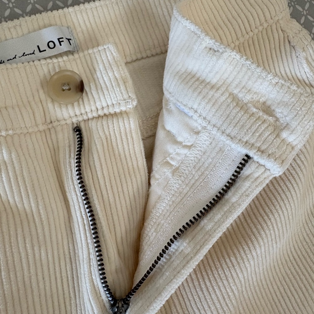 LOFT Ivory Cream Straight Leg Corduroy Pants - Picture 10 of 10